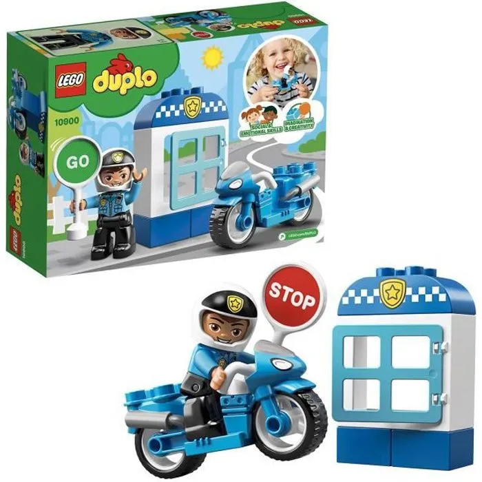 LEGO® 10900 DUPLO Town La Moto de Police Jeu de Construction, avec Figurine de Policier, Jouet Enfant de 2 ans et plus-0