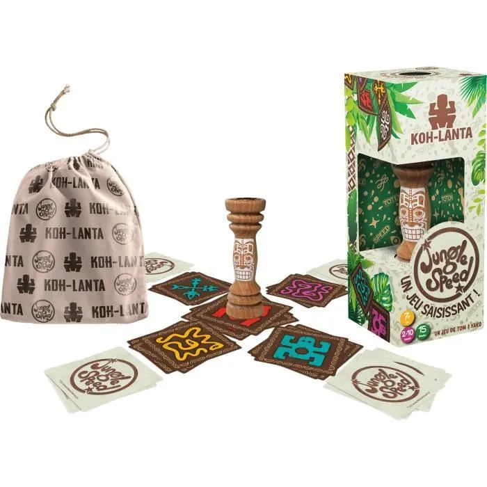 Jungle Speed : Koh-Lanta | Jeu de société | À partir de 7 ans | 2 à 10 joueurs | 15 minutes | Éco-conception | Zygomatic-2