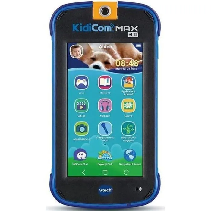 VTECH - Kidicom Max 3.0 - Portable enfant performant - 16 applications/jeux - 8 Go - Bleu-0