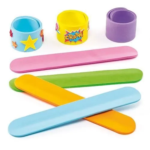 Lot de 8 Bracelets À claquer en Mousse à personnaliser - Idéal comme cadeau de pochette surprise-0