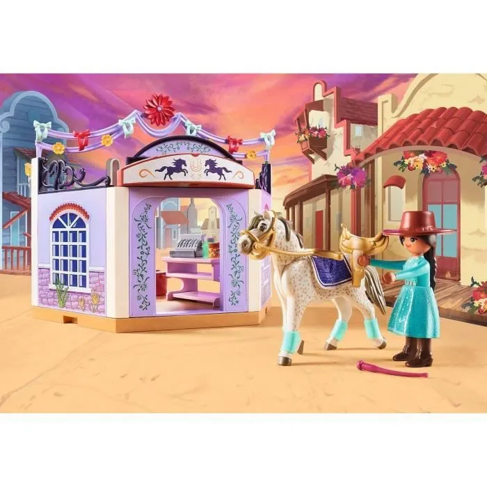 PLAYMOBIL - Boutique d'équitation de Miradero - Personnage, Cheval, Comptoir et Accessoires-4