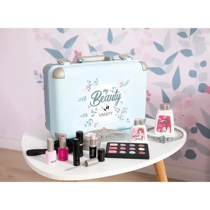 Smoby - My Beauty Vanity - Valise Beauté pour Enfant - Coiffure + Onglerie + Maquillage - 13 Accessoires-3