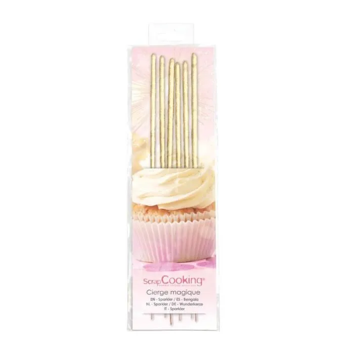 Bougies magiques - SCRAPCOOKING - 6 bougies dorées - Jaune - Intérieur - Anniversaire-0