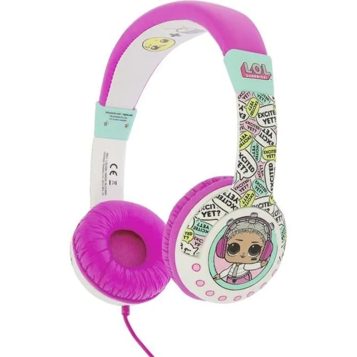 Casque LOL Surprise! Kidsafe - LOL SUPRISE! - Rose et blanc - Limite en décibels (85) - Stéréo-0
