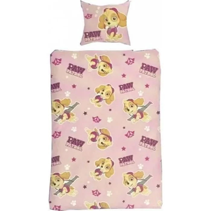 Pat Patrouille - Parure de couette 140x200 + taie d'oreiller + Drap housse 90x190 - HOMEROKK-0