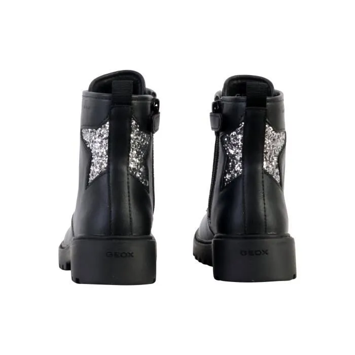 Bottes - GEOX - Casey - Enfant Fille - Lacets - Noir/Argent sombre-3