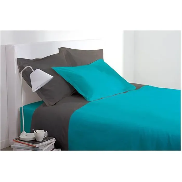 Taie d oreiller rectangulaire 50x70 cm 100% Coton - Turquoise-0