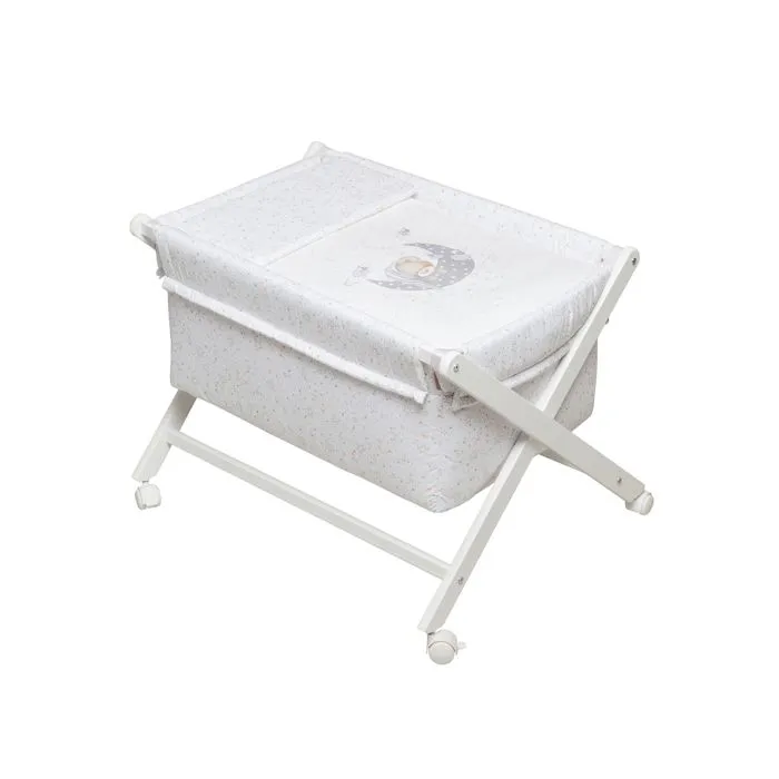 Berceau en Croix- Bear Sleeping - Gris - INTERBABY - 92232-31 - Bois - Laqué - Matelas inclus-0