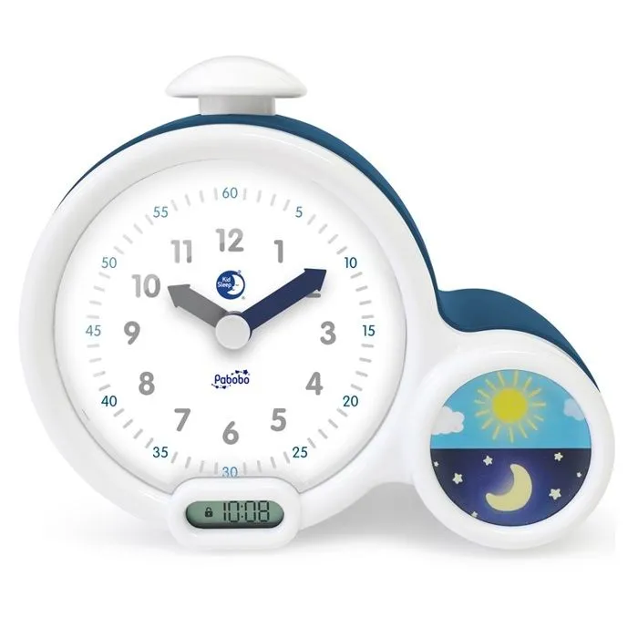 Réveil Enfant Éducatif Kid'Sleep - Claessens'Kids - Veilleuse Musicale - Jour/Nuit - Bleu-0