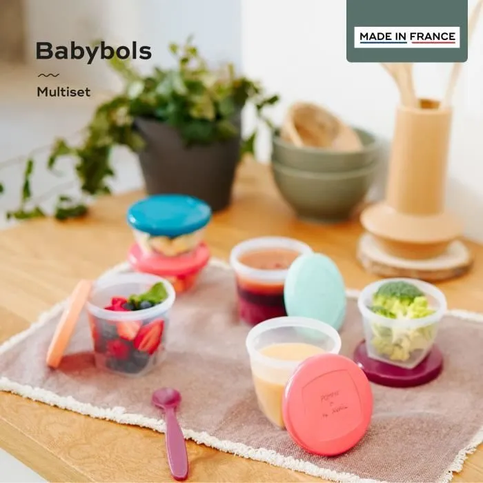 BABYMOOV Babybols Kit XXL MultiSet 12 pots de conservation + 3 cuillères souples-1