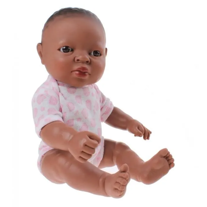 Poupée bébé Nouveau-né africain 30 cm fille - BERJUAN - Découvrez les vrais bébés - Marron-0