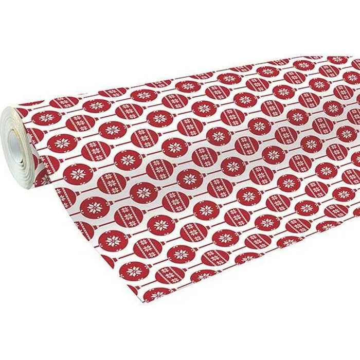 Gros rouleau papier cadeau 50m ALLIANCE Boules scandinaves-0