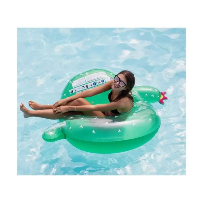 Bouée Gonflable Ronde - Air My Fun - Cactus ø130cm - Ultra Confort et Flotteur Deluxe-3