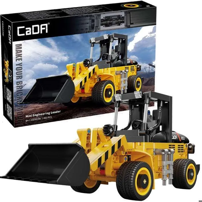 Cada blocs de construction petite pelleteuse jaune 403 pièces-0