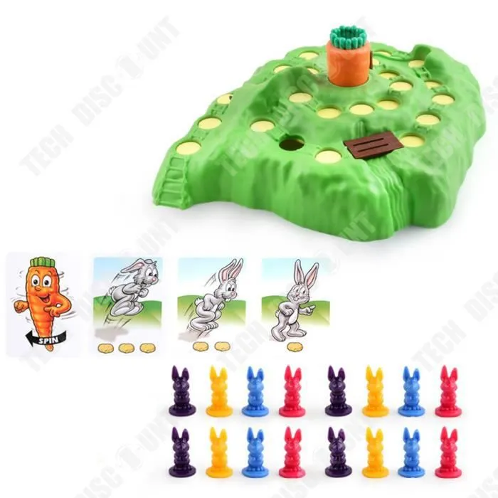 TD® Concours de cross-country de lapin de dames pour enfants pour défendre le jeu de plateau de jeu de piège de lapin de carotte-1