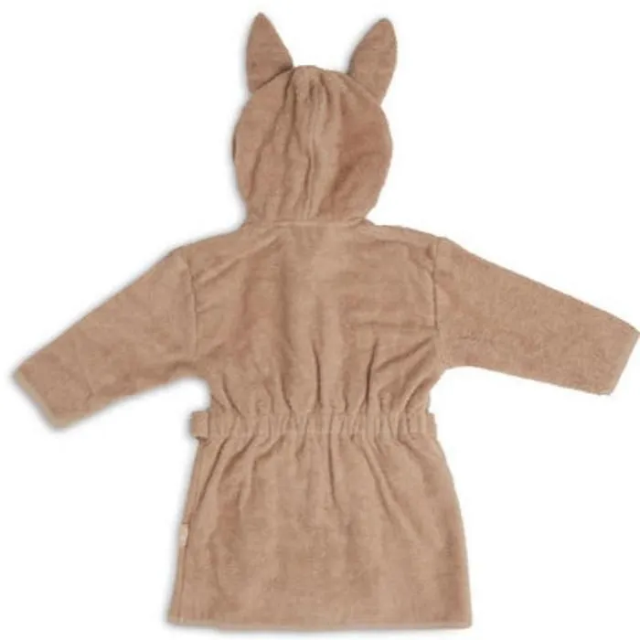 Peignoir enfant 1 - 2 ans en coton éponge - Avec capuche et oreilles - Biscuit - Mixte-1