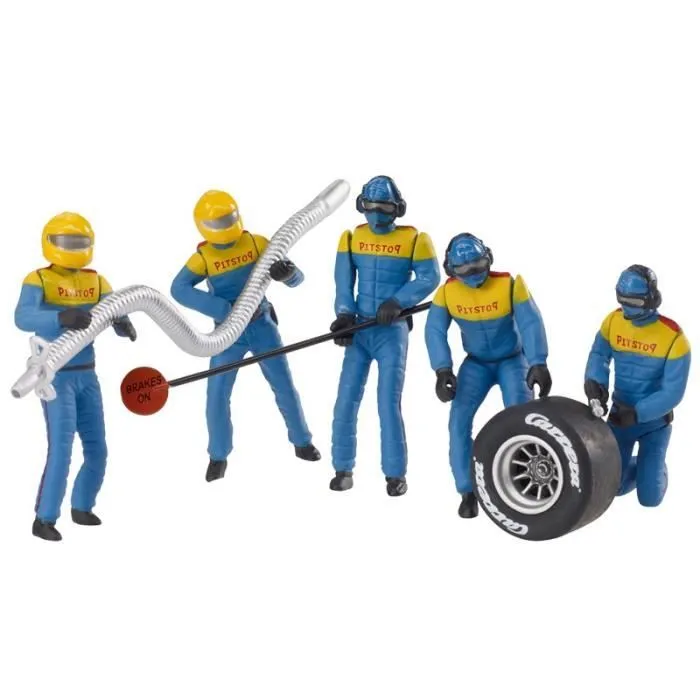CARRERA - Lot de personnages, mécaniciens - 5 figurines - Bleu - Jouet-0