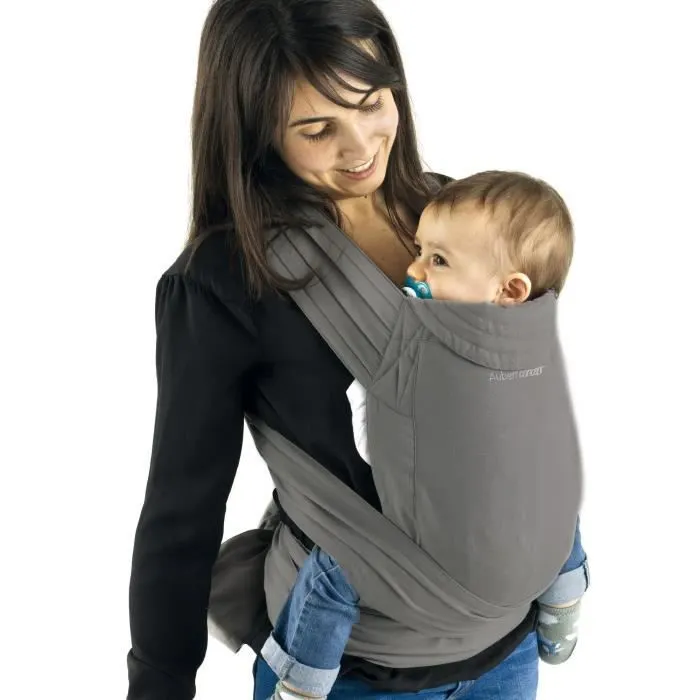 Bebeboutik AUBERT CONCEPT Porte bebe souple ventral ou dorsal gris De la naissance jusqu a 3 ans 3 5 kg a 15 kg