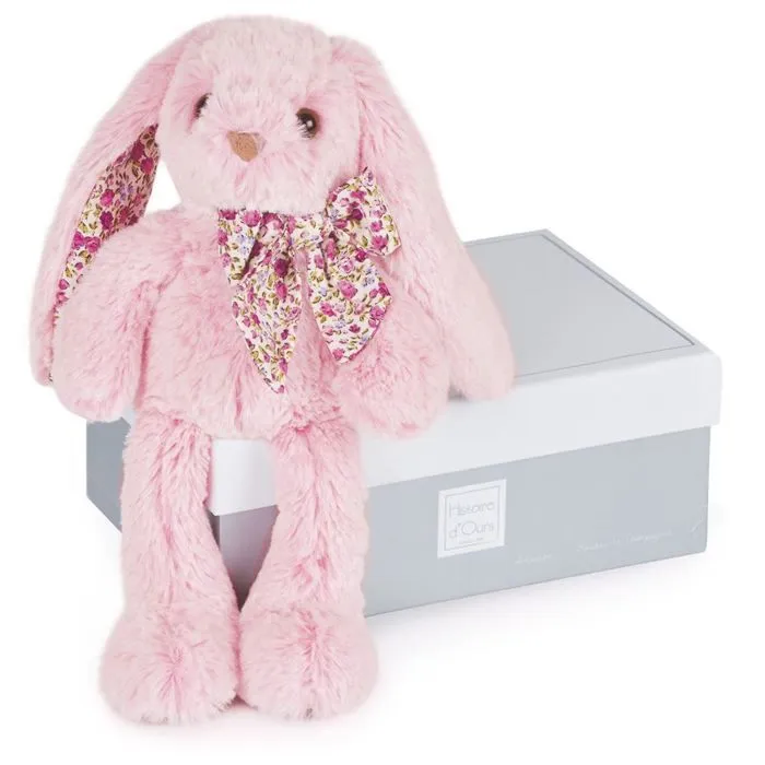 Peluche - Histoire d'Ours - Copains calins - lapin rose 25 cm-1
