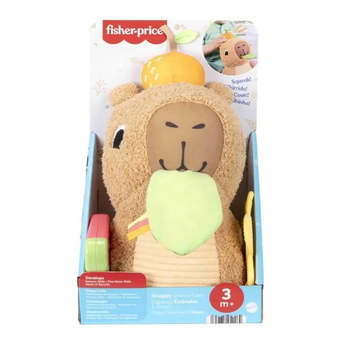 Fisher-Price-Mon Capybara Câlins-Peluche Anneau De Dentition Et Hochet - Dès 3 mois- HYR54-3