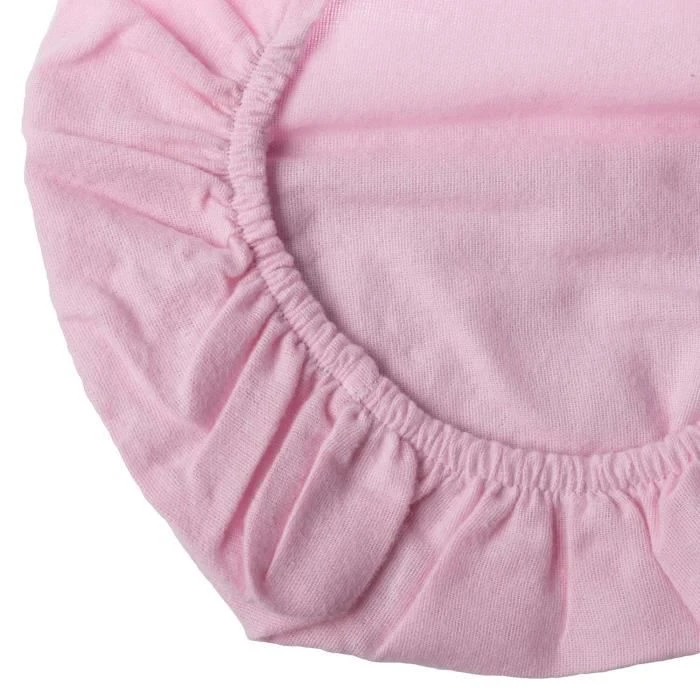 Lot de 2 draps housses rose pour lit bébé 100% coton - 70 x 140 cm-1
