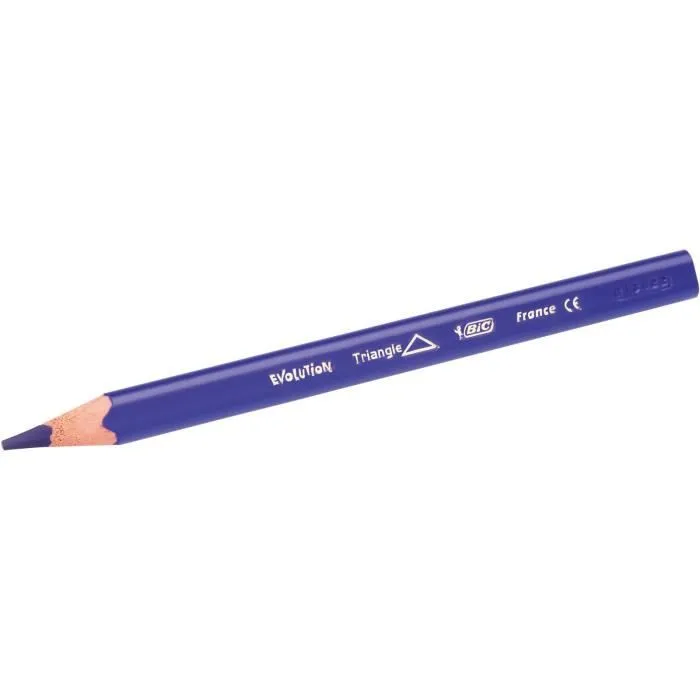 BIC Kids Evolution Triangle ECOlutions Crayons de Couleurs Triangulaires - Couleurs Assorties, Etui Carton de 12-1