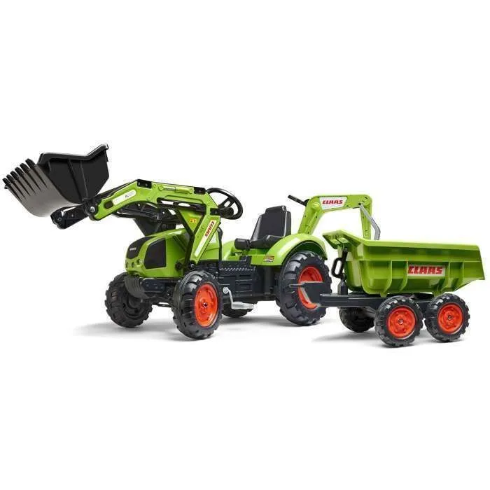 Tractopelle à pédales - Claas - Axos 330 - Excavatrice arrière - Remorque basculante - 50% Plastique recyclé-0