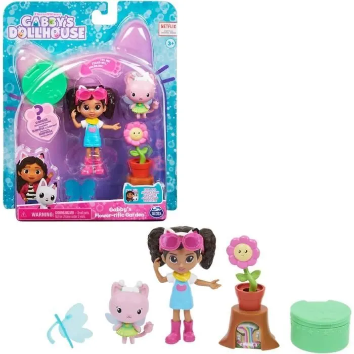Coffret de figurines Gabby et la Maison Magique - Jardin Enchanté - SPIN MASTER - Gabby, chat et accessoires-0