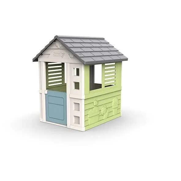 Smoby Life - Jolie Maison - Design Moderne - Portillon, Fenêtres avec Persiennes - Matière Recyclée - Dès 2 ans-0