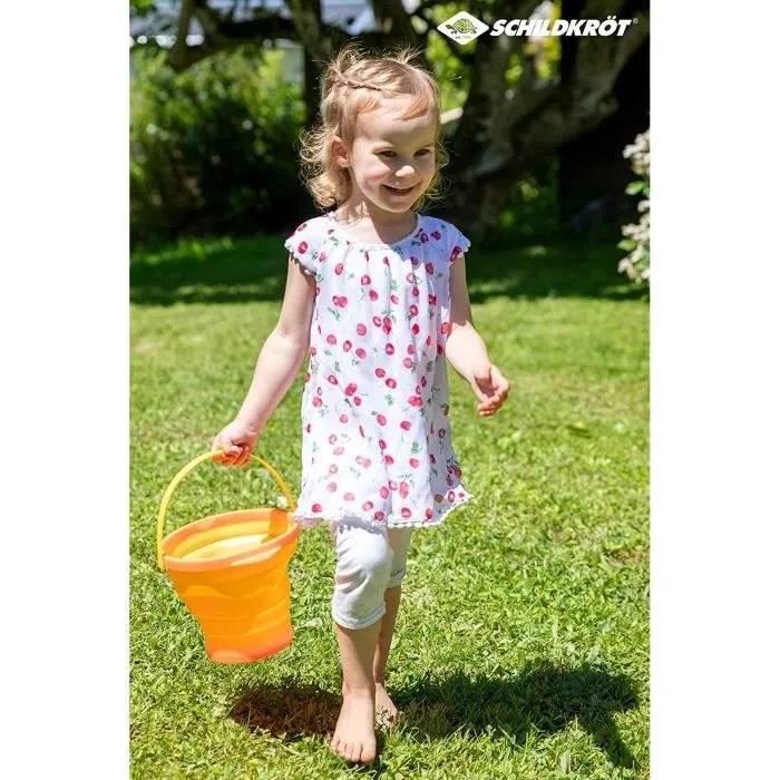 Seau de plage pliant Schildkröt-Funsports - Diamètre 20 cm - Volume de 2 litres - Orange et jaune-3
