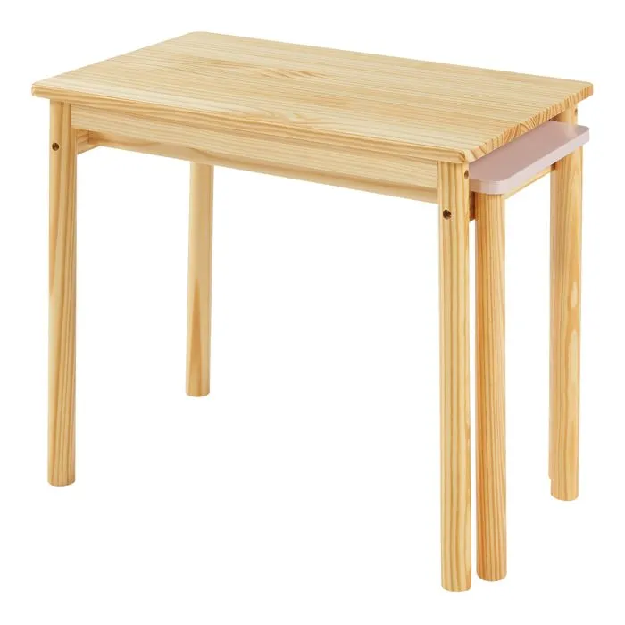 Bureau extensible pour enfant Skelleftea 60 x 38 x 51,5 cm rose [en.casa]-3