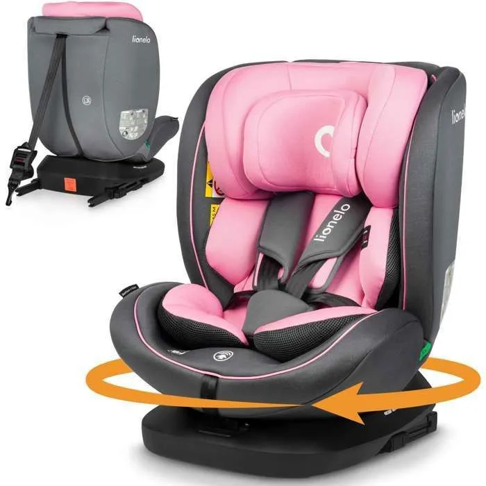 Siège-auto bébé évolutif LIONELO Bastiaan i-Size - Base pivotante 360° -ISOFIX - 40-150 cm - De 0 à 36 kg - Groupe 0/1/2/3 - Rose-0