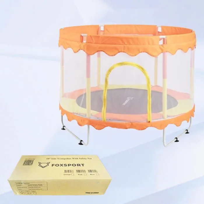 Trampoline - FOXSPORT - 150 cm - Orange - Filet de protection - Charge 150 kg-4