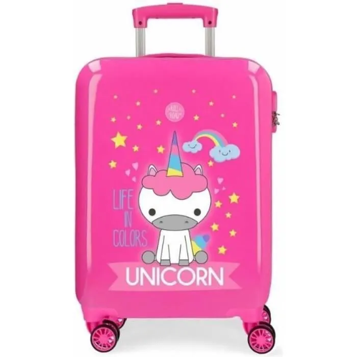 Roll Road valise enfant Licorne 34 litres ABS 55 cm rose-0