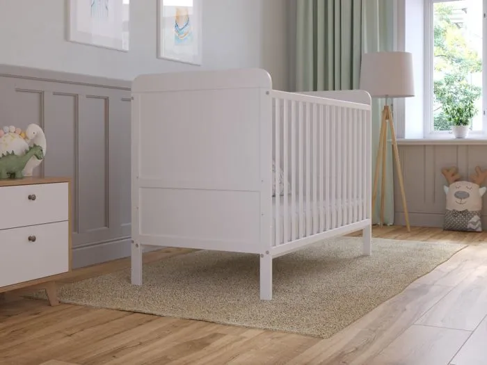 Lit Bebe Evolutif Avec Matelas - Lit Bebe Set Complet 120x60 cm Bois,Blanc convertible-3