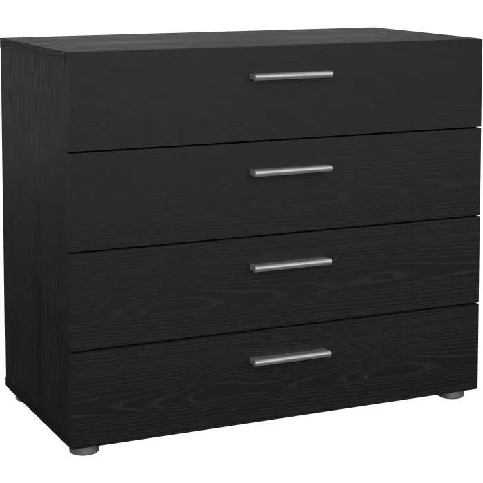 Commode - 4 tiroirs - Noir - L80,2 x P40,25 x H68,1 cm-0