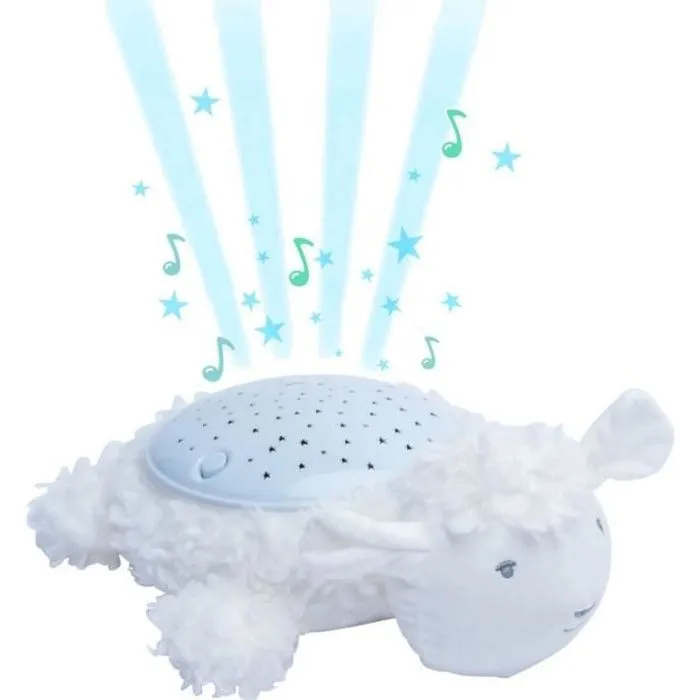 Veilleuse Projecteur musical Siméon le mouton 30 cm Blanc-0