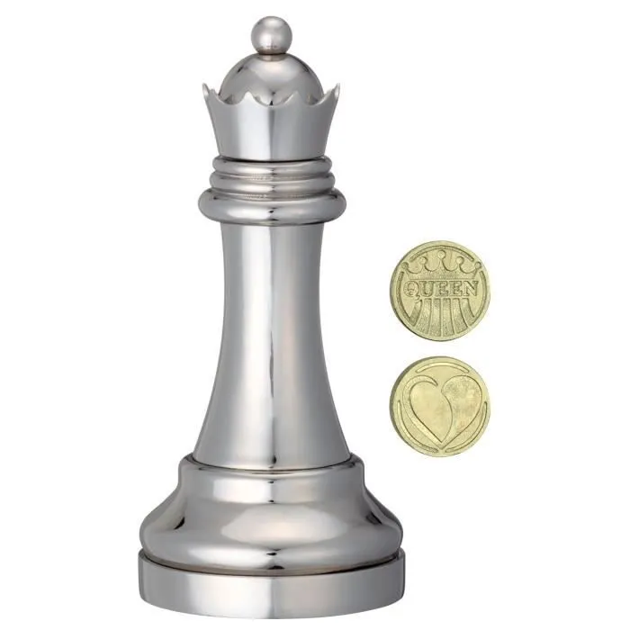 Jeu d'échecs en fonte - Reine - couleur argent - EUREKA-0