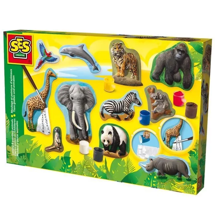 SES CREATIVE - Moulage et peinture Animaux en plâtre - À partir de 5 ans-0