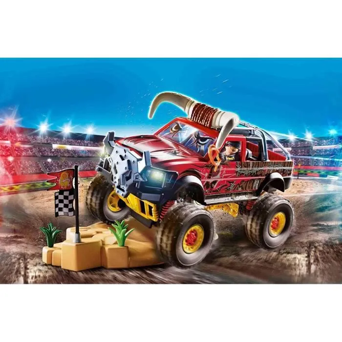 PLAYMOBIL - 70549 - Stuntshow 4x4 de cascade Taureau - Bleu - Mixte - 970g-1