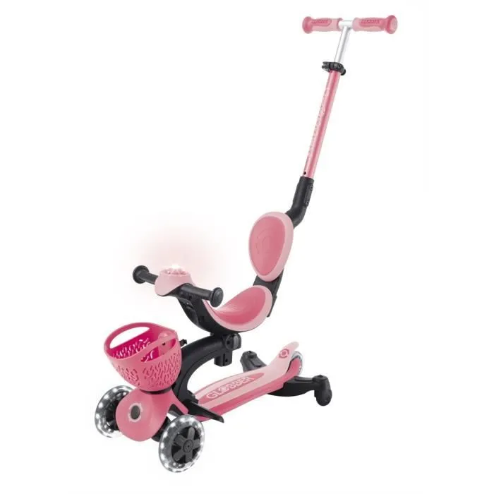 Globber - Trottinette évolutive GO UP BABY 360 LIGHTS - Rose Corail-0