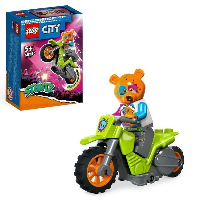 LEGO® City Stuntz 60356 La Moto de Cascade de l’Ours, Jouet Véhicule, Idée Cadeau-0