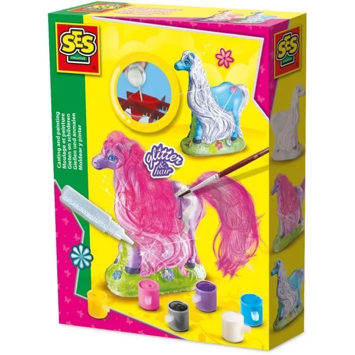 Moulage et peinture - SES CREATIVE - Cheval avec crinière - Figurines en plâtre-0