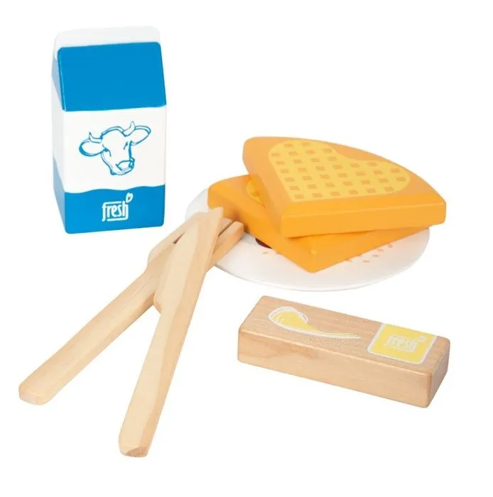 Panier pique-nique en osier jouet en bois fruit légume dinette pour enfant A partir de 3 ans-5