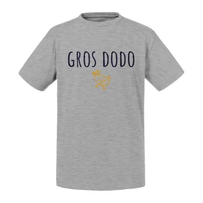 T-shirt Enfant Gris Gros Dodo Blague Humour Animal Insomnie-0