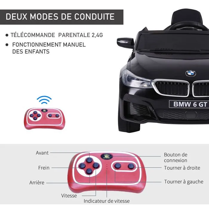 Voiture électrique enfant - HOMCOM - BMW 6 GT - 4 roues - Effets sonores et lumineux-5