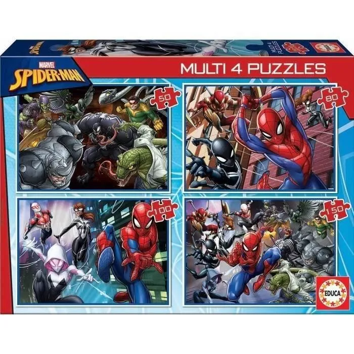 4 puzzles progressifs - EDUCA - Multi 4 In 1 Ultimate Spider-Man-0