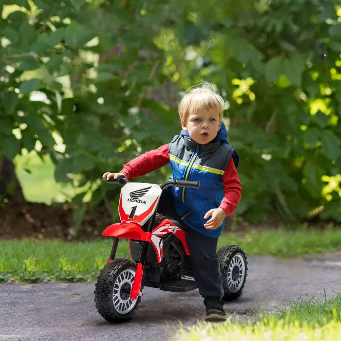 Moto Cross électrique enfant 3 roues licence officielle Honda CRF 450 R V. max. 3 Km/h fonctions sonores rouge-1