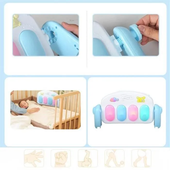 Tapis Musical d'Éveil et d'Activité Piano pour Bébé Aire de Jeu dès la Naissance Rose-1