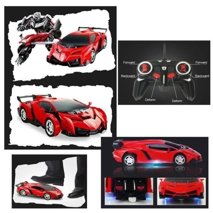 2 en1 RC Sport Transformation Voiture Robot Télécommandé Déformation Auto Jouet F0D0BA-3